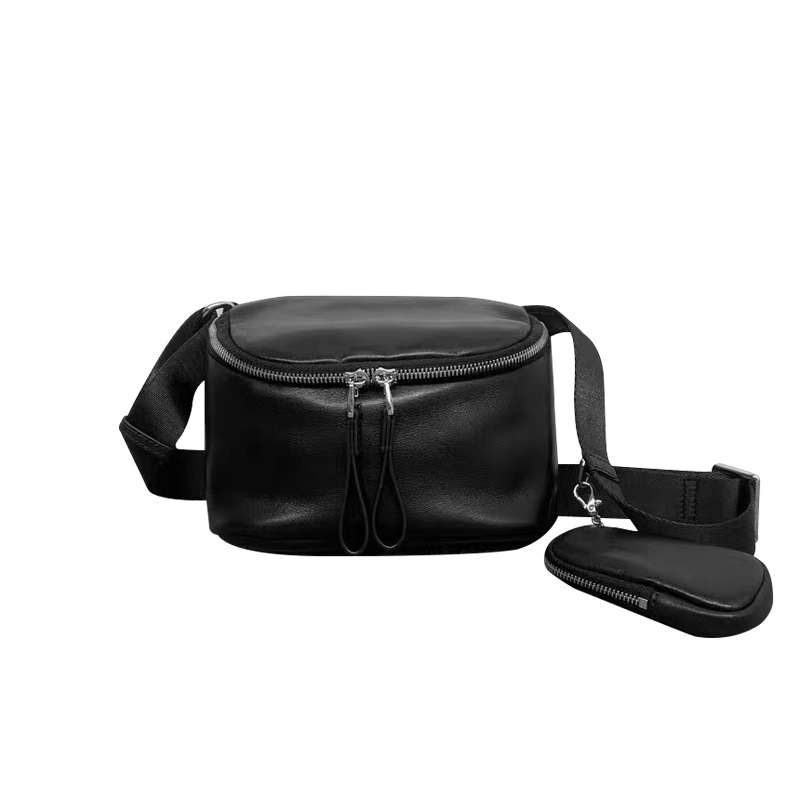Women's New Luxury Genuine Leather Chest Bag, Fashion Simple Top Grain Cowhide Saddle Bag, Trendy Street Crossbody Bag - Thumbnail 5