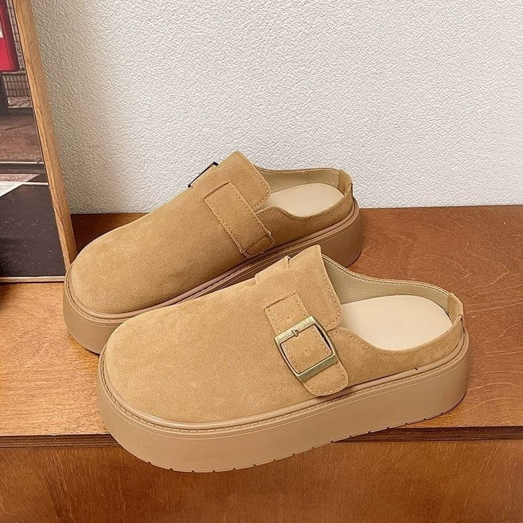 Женские тапочки Baotou Boken на толстой подошве, весна-осень 2021, новая верхняя одежда на платформе, женская обувь в стиле ретро, повседневные слипоны