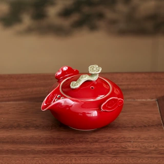 霁红手抓壶盖碗茶杯中式高档泡茶壶防烫手茶碗功夫茶具一人饮茶壶