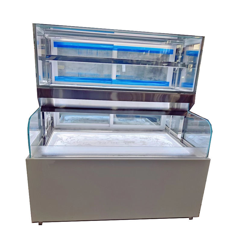 双层饺子柜展示柜商用点心饮料柜凉菜冷藏弧形冰柜展柜盒马生鲜柜