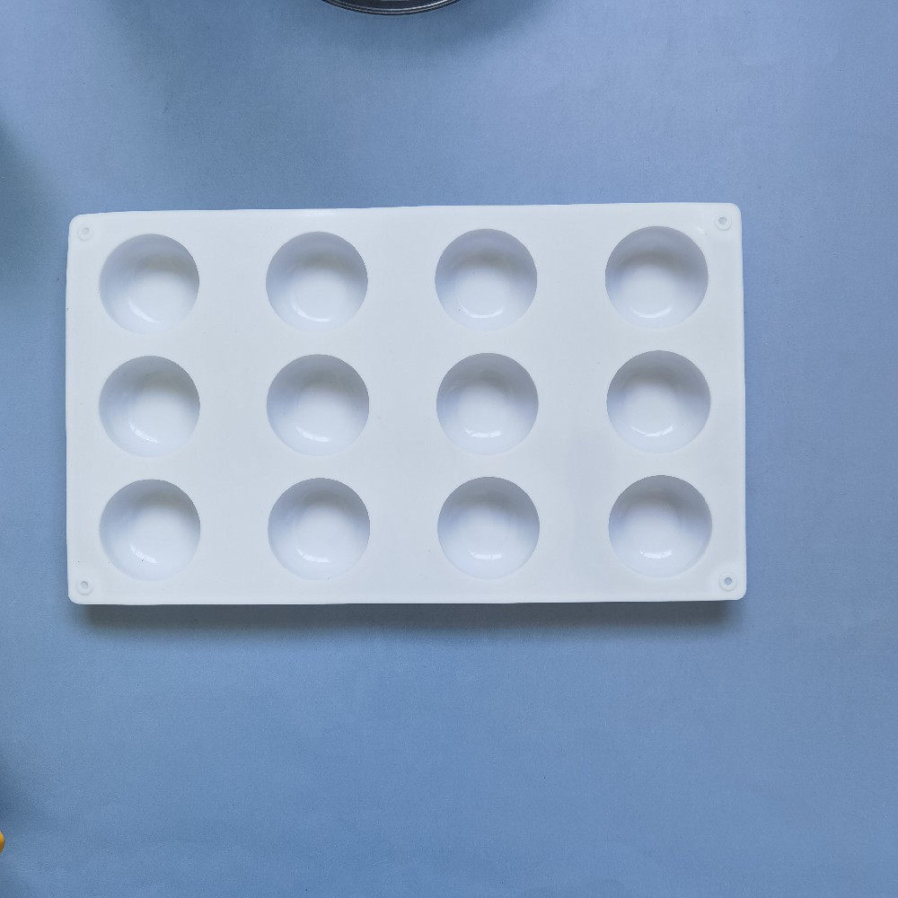 Silicone 12 con base plana semicircular 131 chocolate molde de silicona postre decoración de pastel cocina para hornear