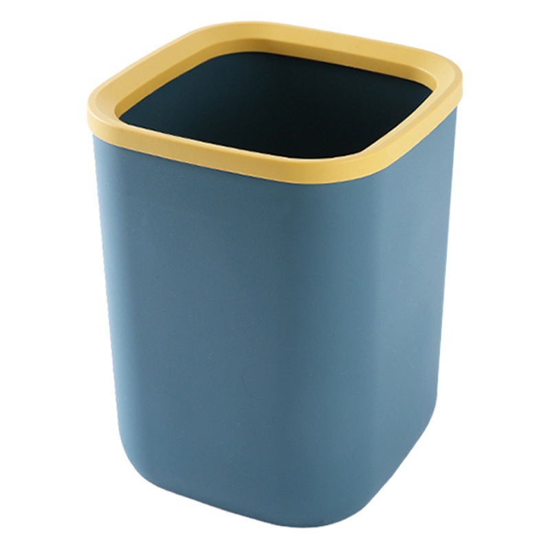 Cubo de basura cuadrado canasta de papel de estilo nórdico cubo de plástico anillo de presión grande bote de basura canasta de basura de oficina