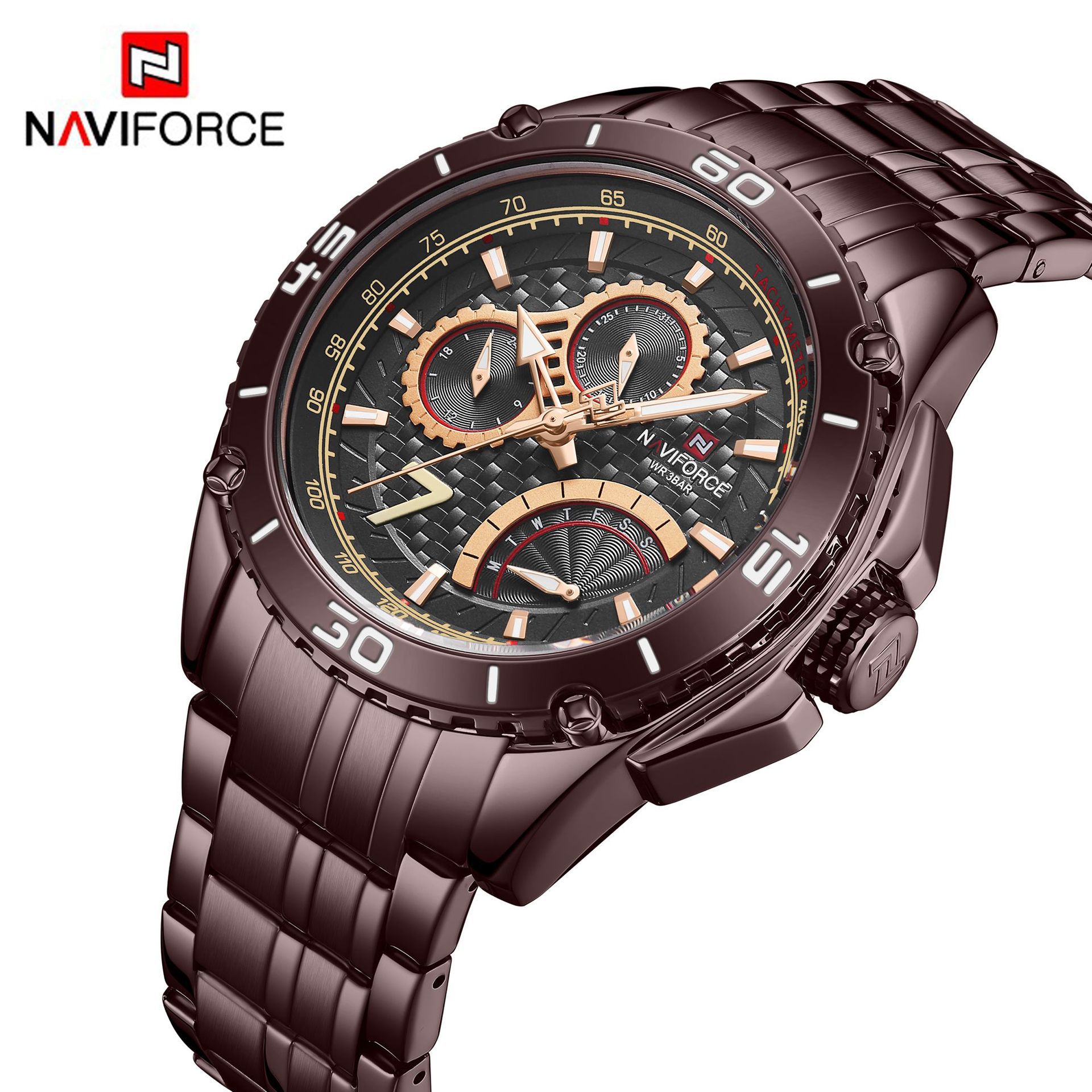 NAVIFORCE lingxiang 9183 moda nuevo reloj de hombre de esfera grande reloj de cuarzo luminoso reloj deportivo para hombre
