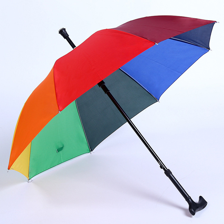 Manufacturer Wholesale Crutch Umbrella, Multifunctional Non-Slip Umbrella for the Elderly, Gift Umbrella, Automatic Umbrella, Can Be Customized with Logo, Business Gift