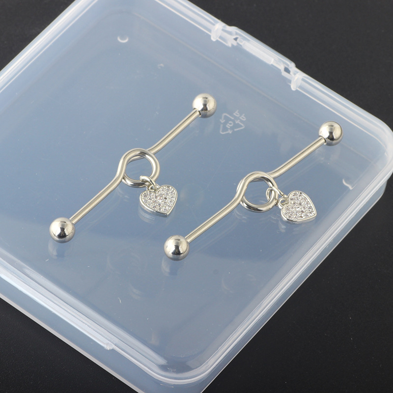 2022 Cross Love Ear Long Rod Earrings Piercing Jewelry Industrial Long Ear Rod Ear Bone Nails detail image 24
