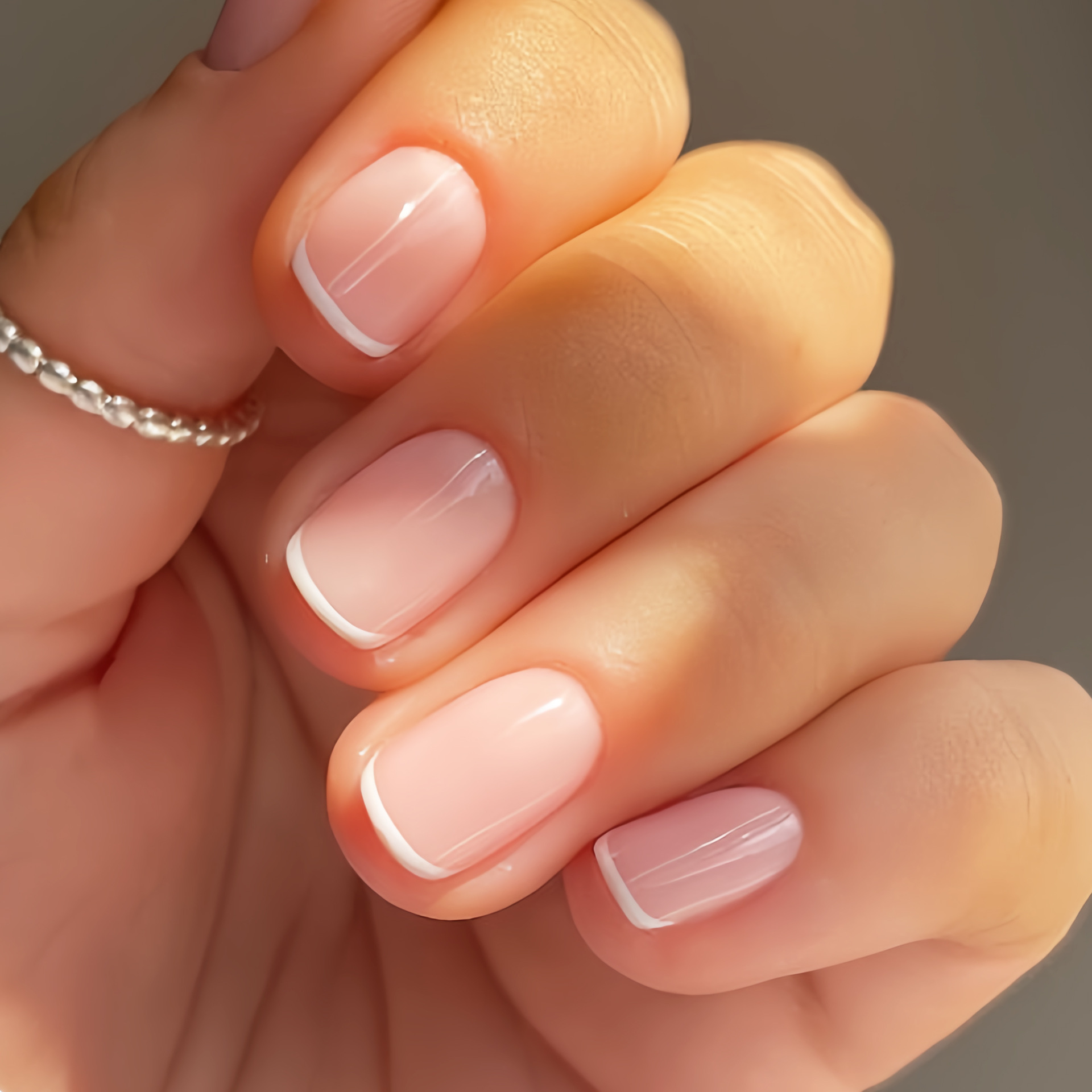 Foreign Trade Hot-Selling Classic High-End Simple Daily Commute White French Nude Color Detachable Wearable Nail Products Wholesale