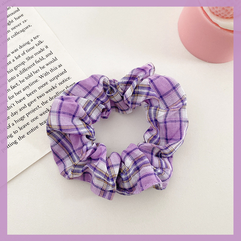 Corea del Sur Internet celebridad corbata Cola de Caballo Linda cuerda de pelo floral Plaid tie cabeza de pelo niña de las flores Daisy cuerda de pelo intestino grueso anillo de pelo