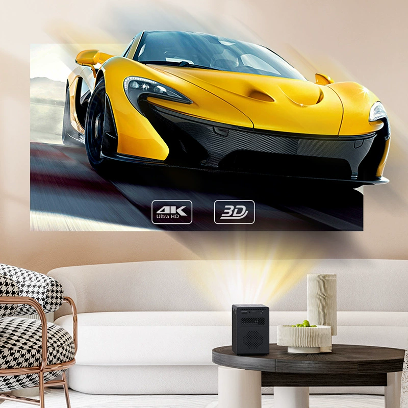 Портативный DLP проектор P18, Android, 4K UHD, поддержка 3D и коррекции трапецеидальных искажений