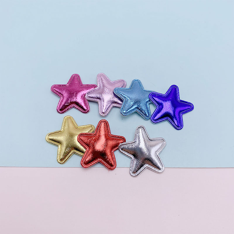 Accesorios de la joyería de bricolaje tela 2,5 cm PU estrella de cinco puntas horquilla para niños tocado bolsa papelería Decoración Accesorios estrella