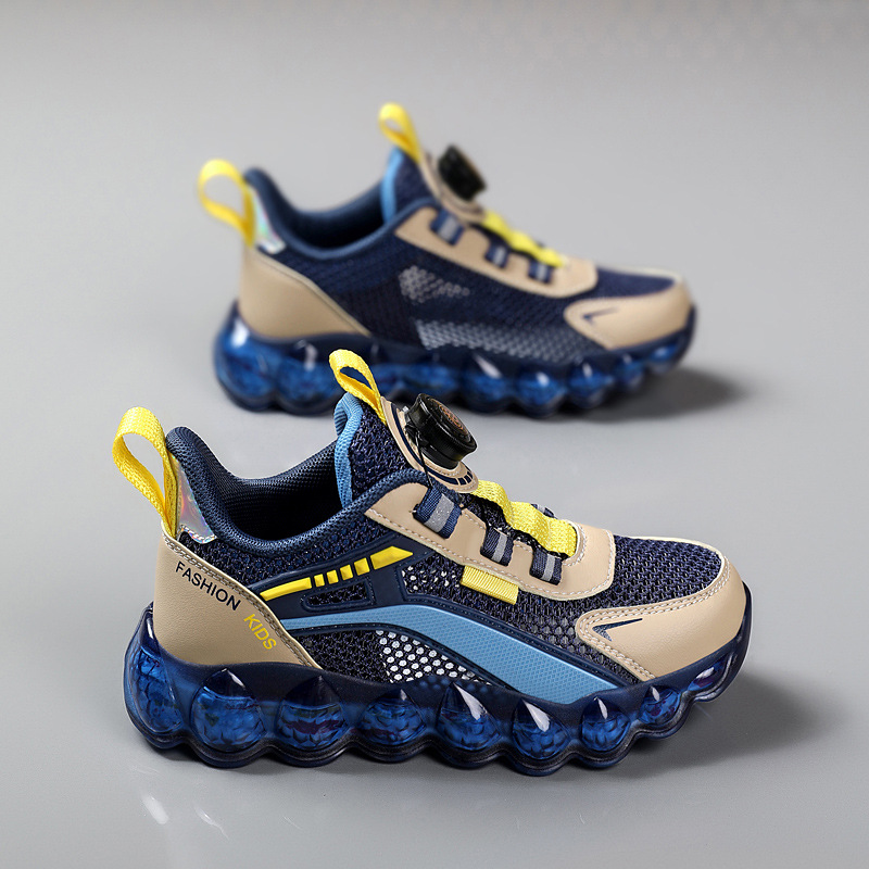 Boys' sports shoes 2025 summer single net breathable large boys soft bottom non-slip children's running shoes wholesale