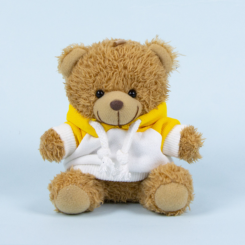 Lindo osito llavero colgante regalo creativo muñecas de peluche vestidas osito de peluche colgante de mochilas escolares para parejas