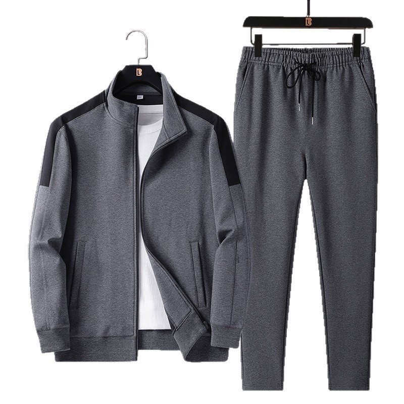 Trajes deportivos transfronterizos de primavera y otoño para hombres, ropa de papá, ropa casual de dos piezas, chaqueta de hombre, ropa de otoño, pantalones rectos
