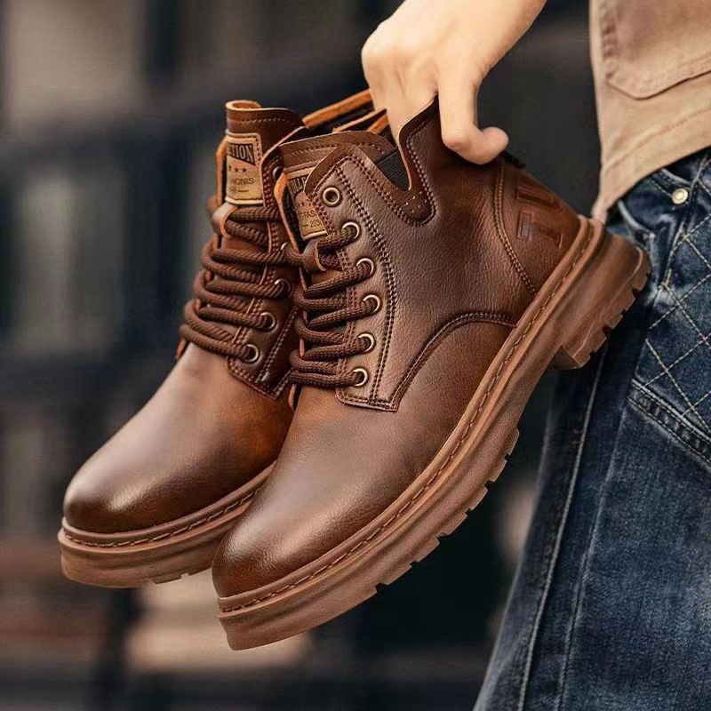 Botas Martin para hombres, botas de cuero cómodas, zapatos casuales para hombres, zapatos retro al por mayor. image 3