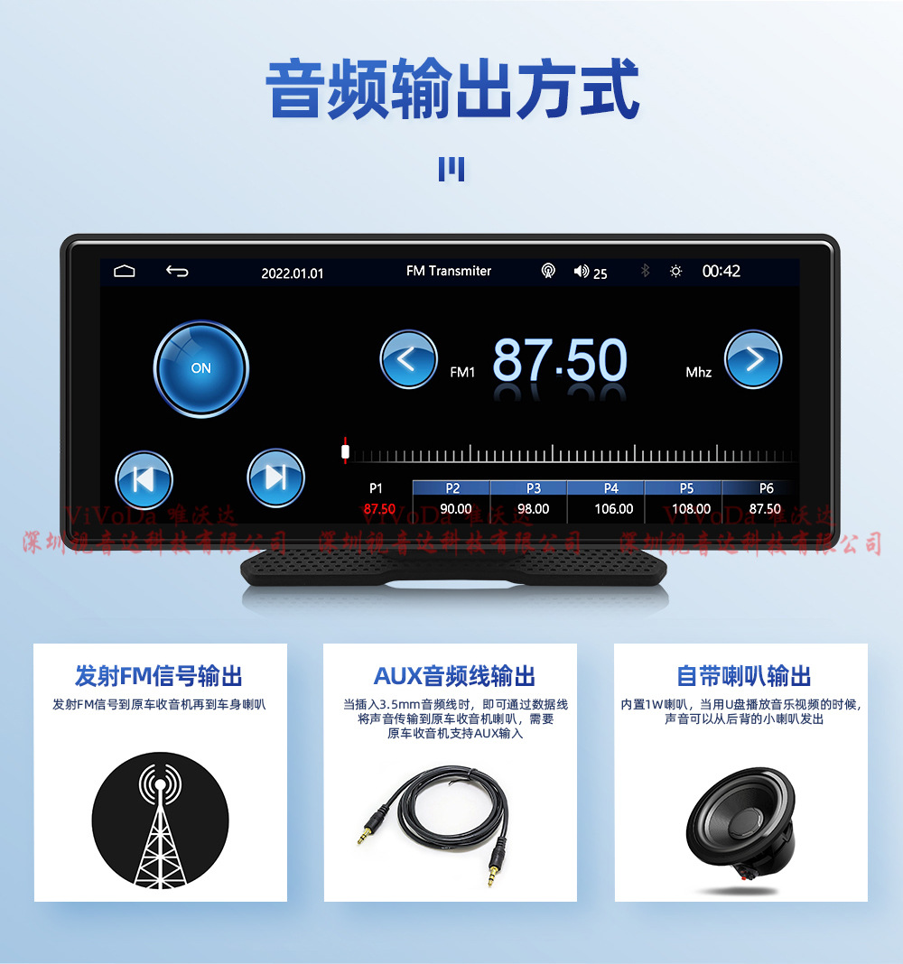 Portable 10.26-inch car MP5 player Car Multimedia Bluetooth wireless Carplay/Android AUTO