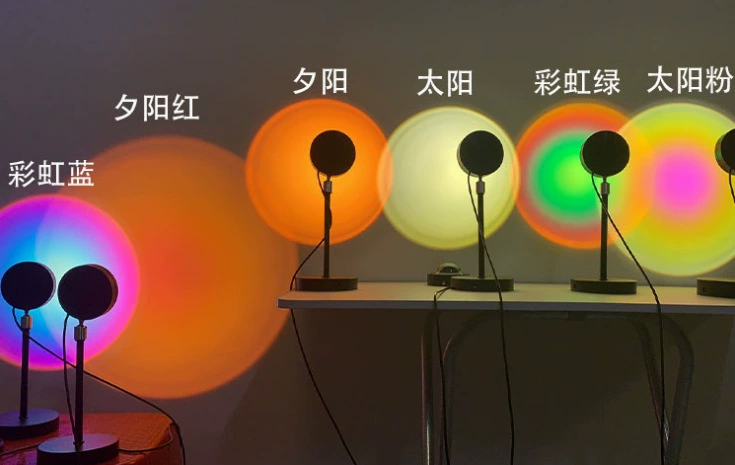 Sunset lamp sliding light sunset light net red light sunset lamp LED floor lamp