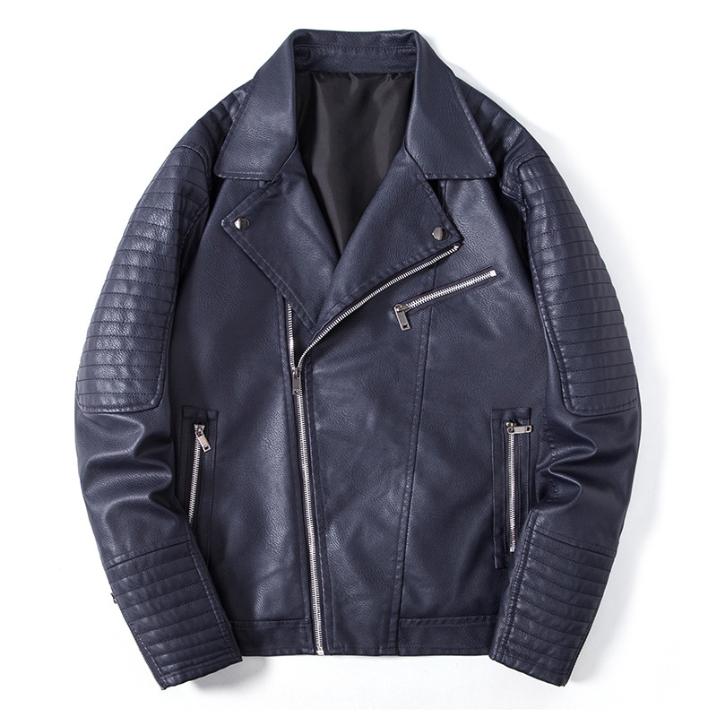 Men's Clothing This autumn, men's lapel leather jacket, casual fashion, short style, handsome style, youth wear trendy brand_voghion.com