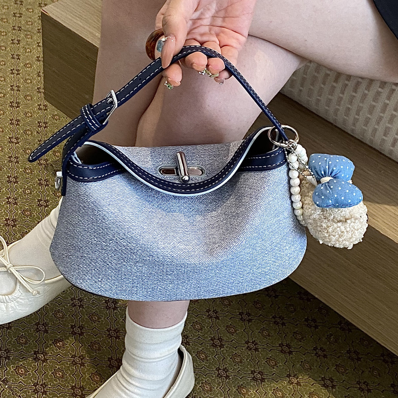 Casual Trendy Niche Denim Bag for Women 2026 New Versatile Crossbody Bag Handbag Exquisite Small Tote Bag Casual Trendy Niche Denim Bag for Women 2026 New Versatile Crossbody Bag Handbag Exquisite Small Tote Bag