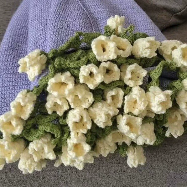 УТКВ набор из тканой стеганой простыни — комплект handmade букета пледа, 80 см, пряжа молочно-карамельного цвета