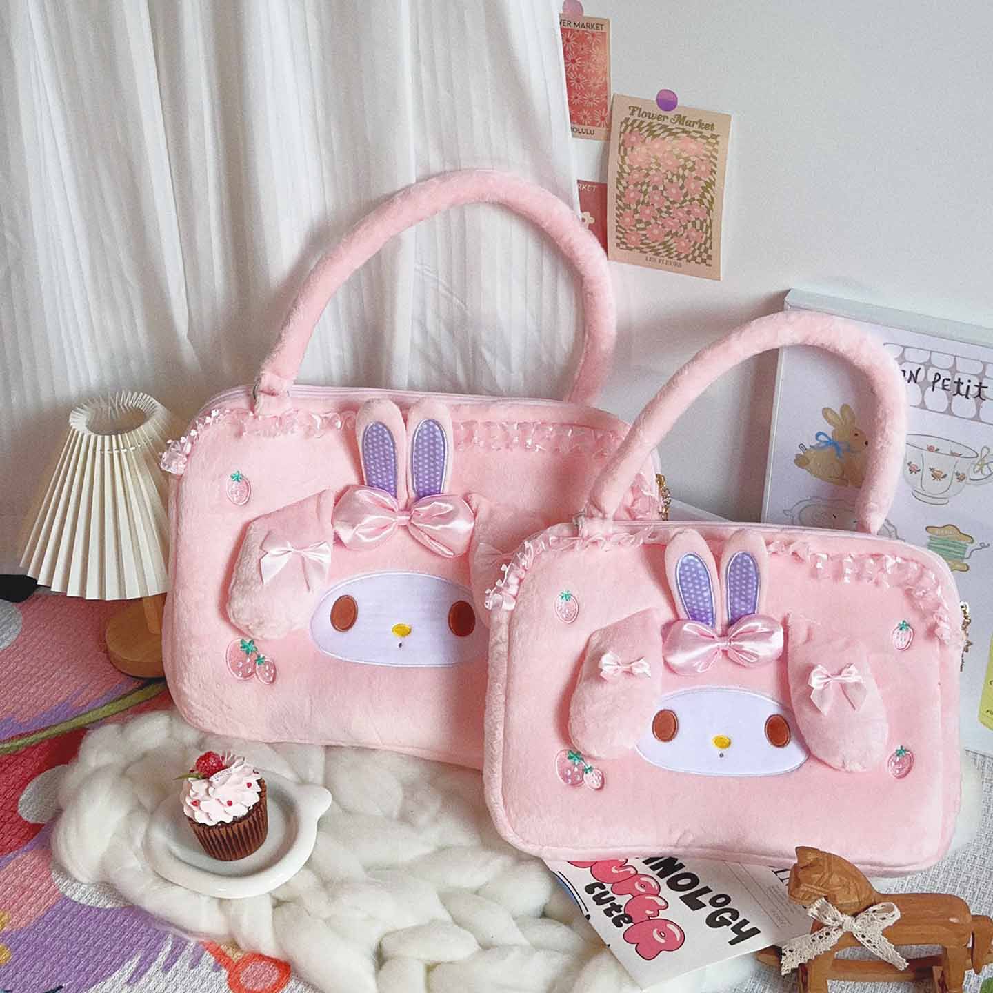 Cute Notebook Handbag 14inch Pink Girly Single-Shoulder Crossbody Bag, Can Be Attached to Luggage, Three-in-One Laptop Bag