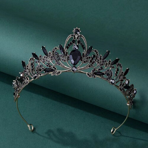 Internet celebrity baroque retro black luxury crown wedding dress wedding 18th birthday crown new bridal headwear