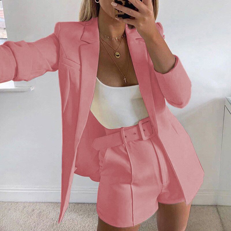 Conjunto de Blazer con Cinturón para Mujer de Poliéster image 23