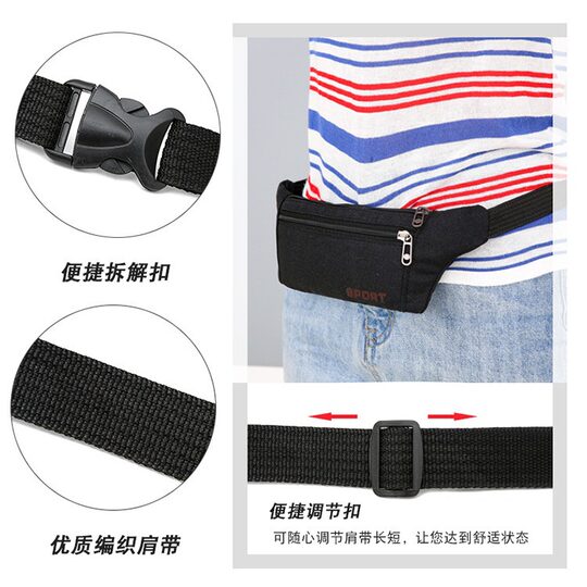 Men's Canvas Mobile Phone Waist Bag Outdoor Sports Mountaineering Running Bag Site Work Stall Men's Mobile Phone Bag