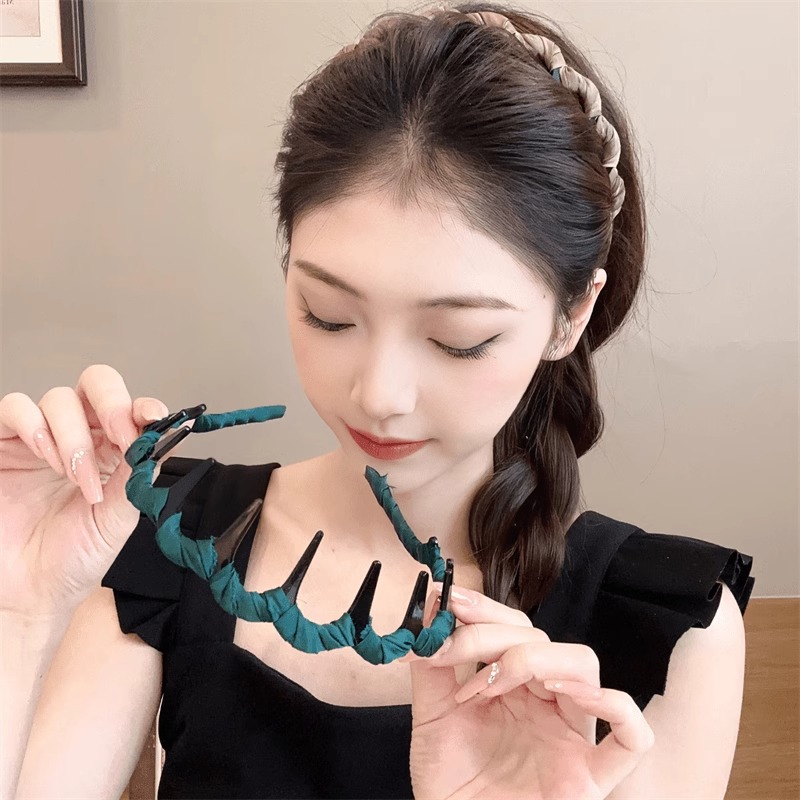 Wave Hairband 2025 nuevo cabello roto acabado tarjeta de cabello lavado de cara prensado cabello de cabello de mujer flojo artefacto de cráneo alto
