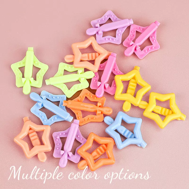 韩式彩色星星发夹迷你五角星青蛙扣边夹儿童发夹宝宝头饰饰品批发