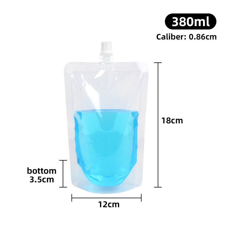 Boquilla de succión de leche de soja bolsa de pie paquete de té con leche bolsa transparente al por mayor bolsa de embalaje de boquilla desechable líquida de medicina china