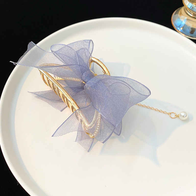 Pinza de cabello metálica coreana de alta sujeción con diseño retro