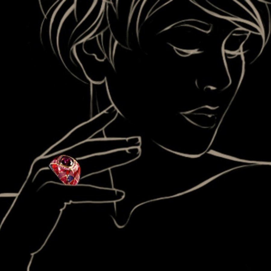 Fashion Blue Gem Inlaid Zirconium Rhinestone Ring - main view