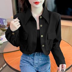工装夹克外套女秋季2025年时尚新款感小个子长袖百搭显瘦短款上衣