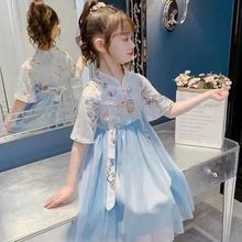 女童连衣裙夏装2022新款儿童汉服中国风洋气雪纺裙子夏季女孩古装