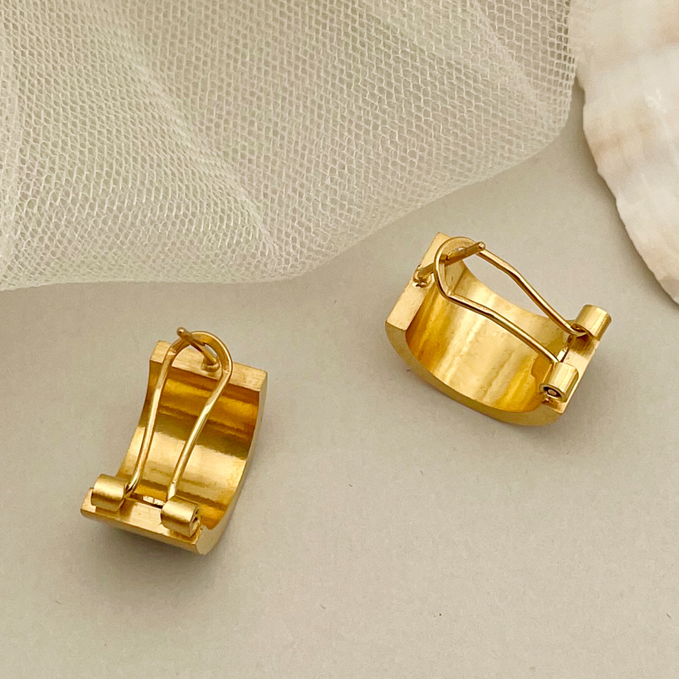 Retro Geometric Stainless Steel Plating Earrings 1 Pair