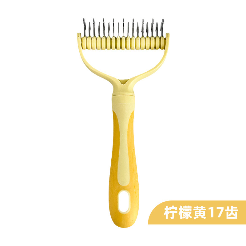 Pein de depilación de dientes de mascotas de acero inoxidable cepillo de perros de gato depilación de doble cara pein de depilación de nudo abierto