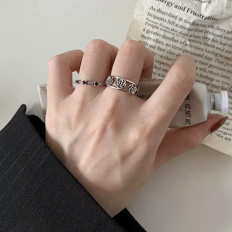 Retro fashionable fresh ring, jewelry, accessory, Japanese and Korean, city style, internet celebrity