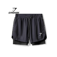 GYMSHARK健身短裤男士夏季跑步运动双层弹力速干短裤外贸跨境批发
