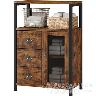 Bathroom Floor Storage Cabinet Storage Box with 3 Removable Drawers and 1 Door Cross-Border Easy to Assemble