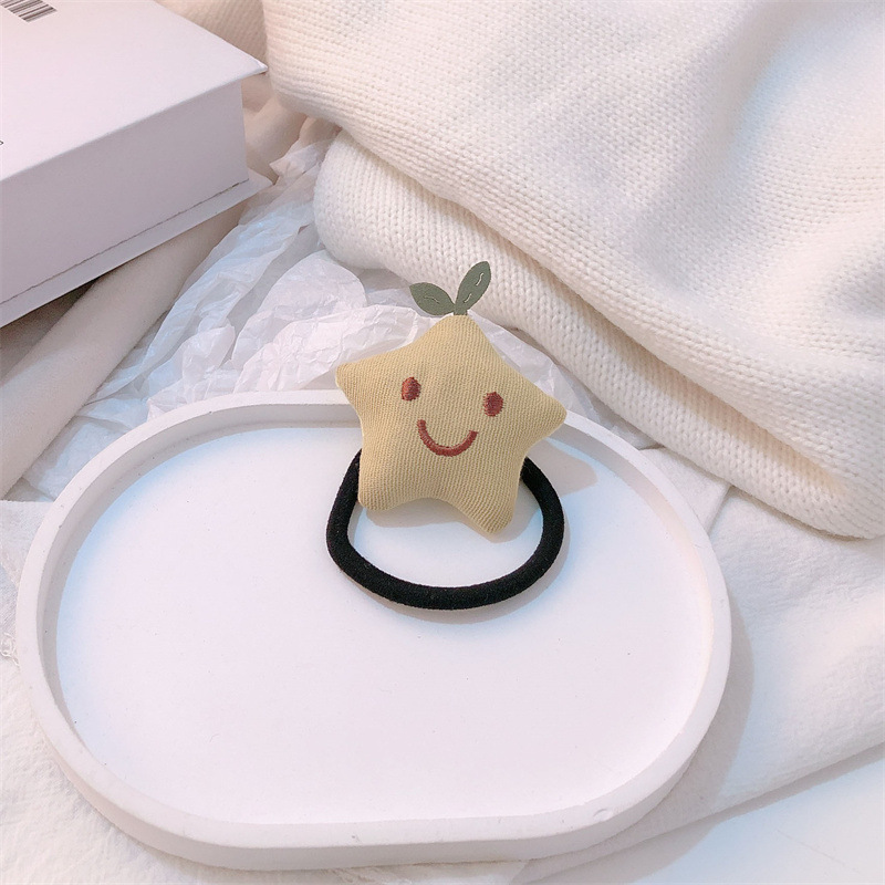 Estrellas de pentacos de alta elasticidad anillo de cabello lindas estrellas en la cabeza de hierba larga cuerda de cabello para niñas de banda de goma universal adornos para el cabello