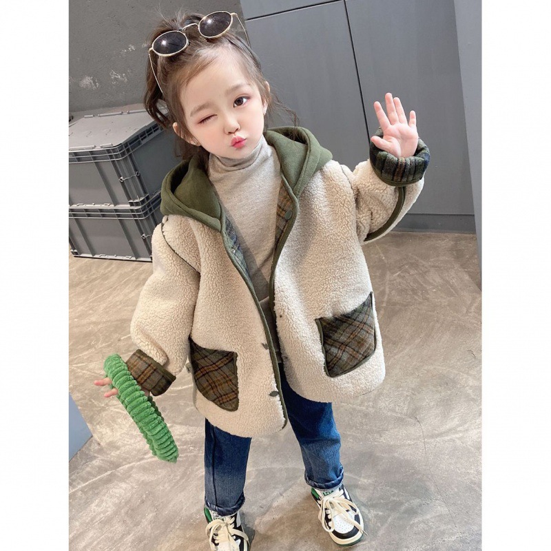 女童外套秋冬加厚双面新款儿童韩版洋气时髦呢子大衣宝宝冬装上衣