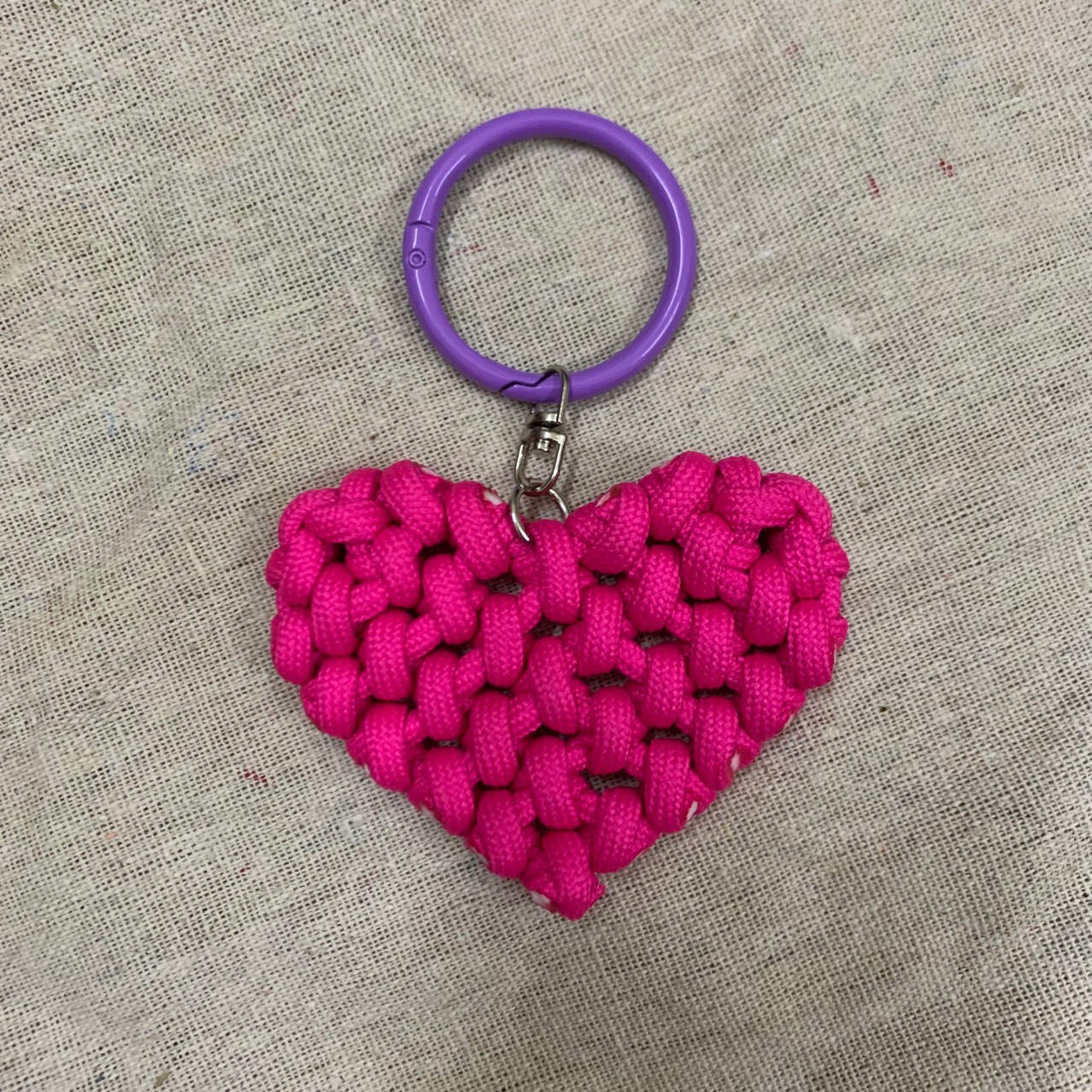 手工编织爱心挂件创意汽车钥匙扣挂饰可爱桃心情侣包包挂件批发