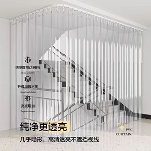 Stairway Air Conditioner Cold Air Door Curtain Partition Curtain Living Room Balcony Transparent Windproof Artifact Thermal Insulation Windproof Curtain