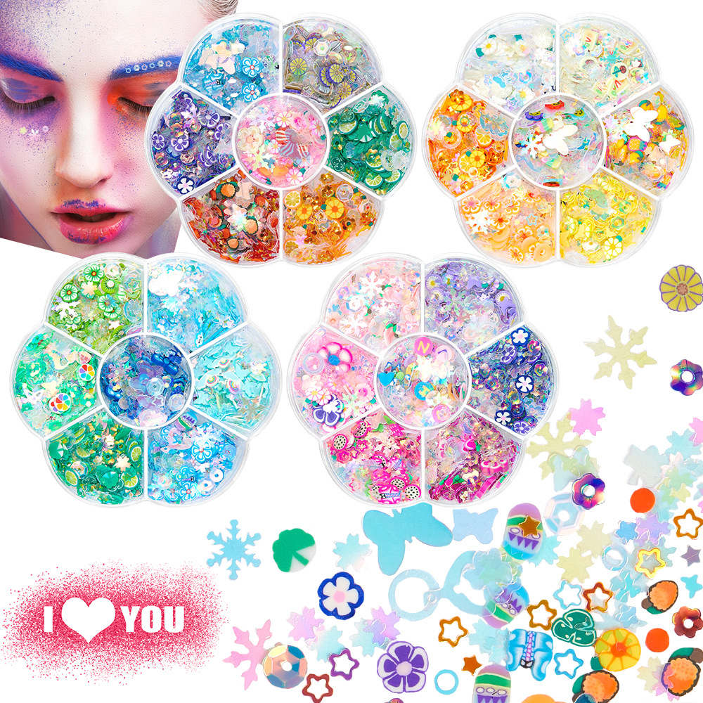 Sweet Heart Shape Flower Sequin Nail Decoration Accessories 1 Set display picture 4