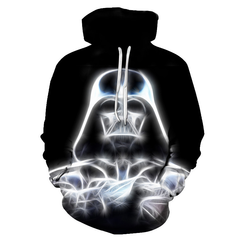 Factory wholesale foreign trade new Star Wars Black Warrior 3D printed hoodie anime hooded sweater