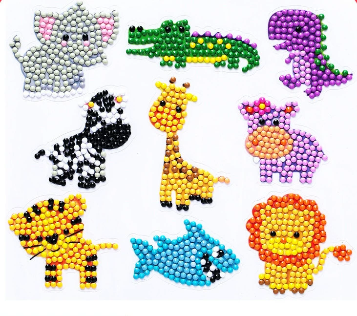 5D детский набор для алмазной мозаики sticker DIY, повседневные животные дизайны, разные размеры (наклейка и стразы)