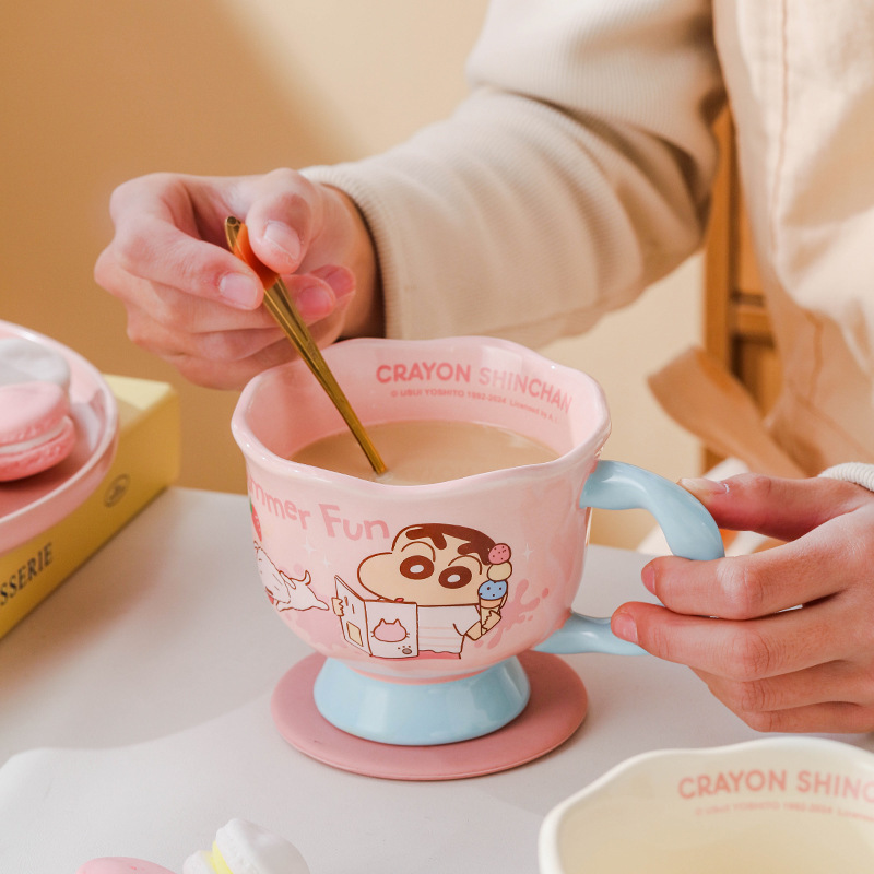 蜡笔小新陶瓷杯子马克杯送女生生日礼物伴手礼情侣家用水杯办公室|undefined
