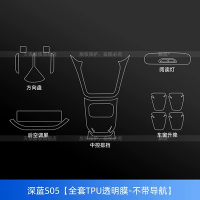 Car interior film | Sticker Navigation Screen Tempered Film - 26-models-of-dark-blue-s05-full-set-without-navigation