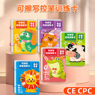 Pen Control Training This Children's Early Education Beginner Basic Characters Training Kindergarten Erasable Paper Fun Baby Practice Card