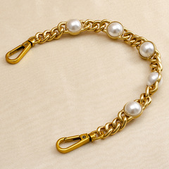 Pearl-embedded chain bag strap wholesale shoulder strap transformation bag strap cross-body handbag chain metal luggage hardware accessories 