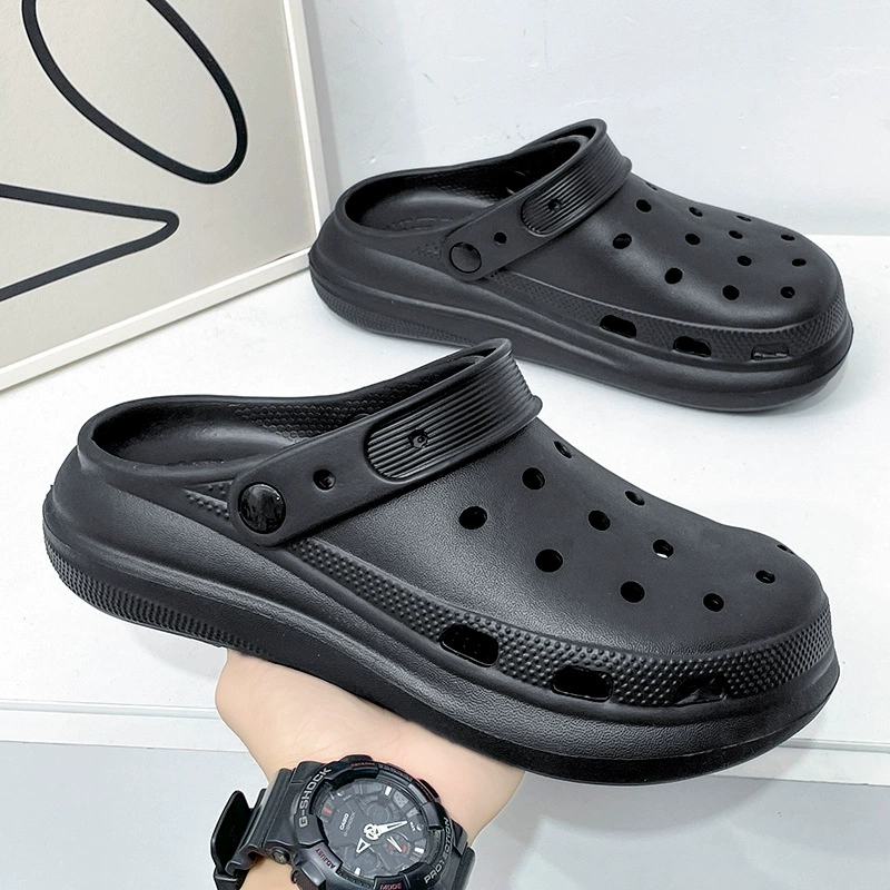 Новые пляжные туфли на толстой подошве, оптовая продажа, летние мужские тапочки Baotou, Нескользящие повседневные сандалии